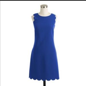 J Crew scalloped blue dress